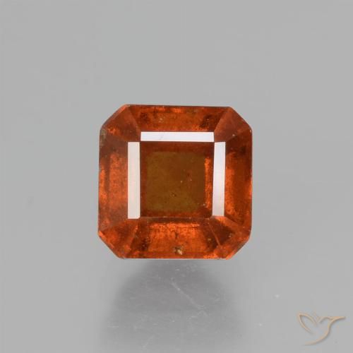 1.59ct 자연스러운 앰버 오렌지 헤소나이트 가넷, 에메랄드 컷, VS-SI