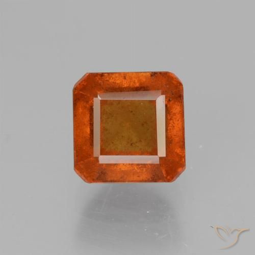 1.78ct 자연스러운 미디엄 오렌지 헤소나이트 가넷, 에메랄드 컷, VS-SI