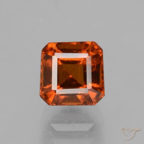1.80ct 자연스러운 다크 오렌지 헤소나이트 가넷, 에메랄드 컷, VS