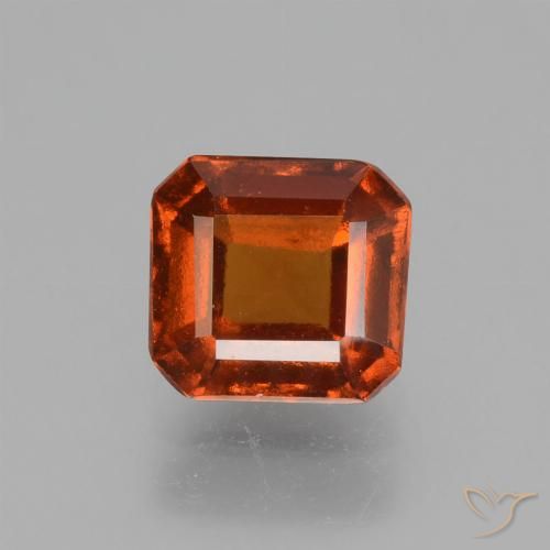 1.52ct 자연스러운 앰버 오렌지 헤소나이트 가넷, 에메랄드 컷, VS