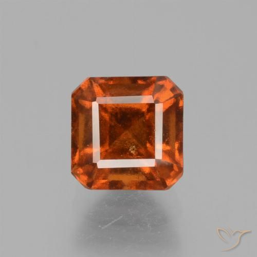 1.67ct 자연스러운 앰버 오렌지 헤소나이트 가넷, 에메랄드 컷, VS