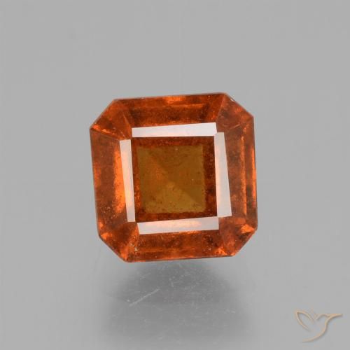 1.87ct 자연스러운 앰버 오렌지 헤소나이트 가넷, 에메랄드 컷, VS