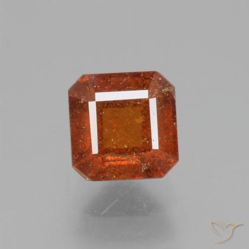 1.61ct 자연스러운 딥 오렌지 헤소나이트 가넷, 에메랄드 컷, VS-SI