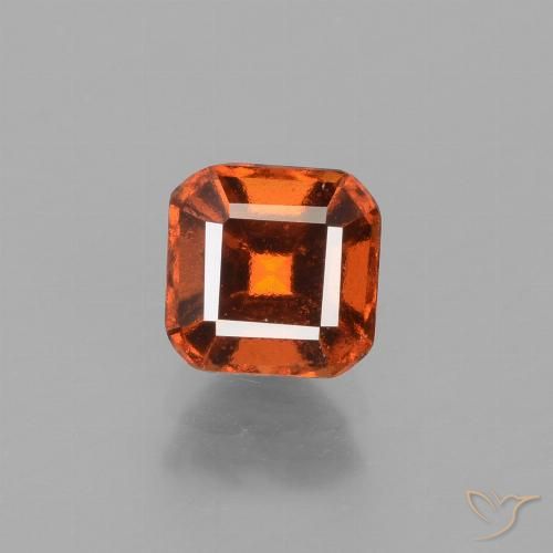 1.36ct 자연스러운 앰버 오렌지 헤소나이트 가넷, 에메랄드 컷, VS