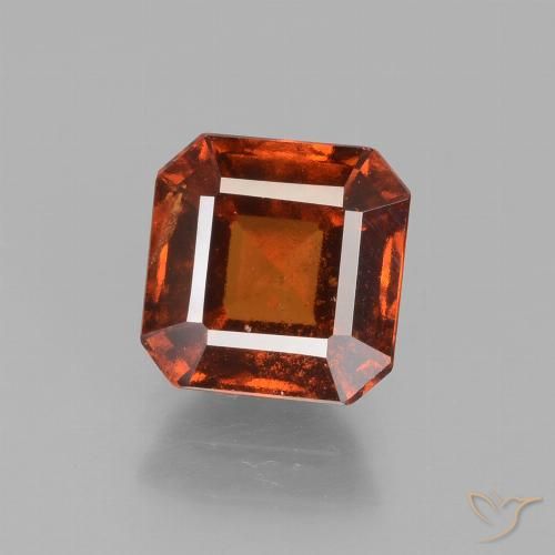 2.18ct 자연스러운 앰버 오렌지 헤소나이트 가넷, 에메랄드 컷, VS-SI