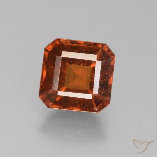 2.13ct 자연스러운 앰버 오렌지 헤소나이트 가넷, 에메랄드 컷, VS
