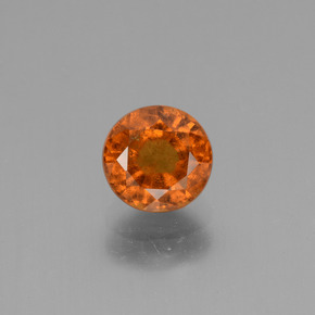 1.28캐럿 천연 시나몬 오렌지 헤소나이트 가넷, 라운드 컷, 6.19 mm, VS-SI