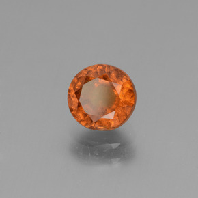 1.28캐럿 천연 시나몬 오렌지 헤소나이트 가넷, 라운드 컷, 6.19 mm, VS-SI