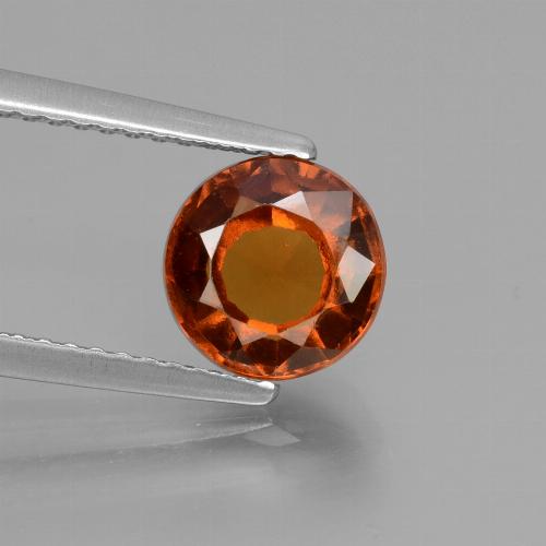 1.78캐럿 천연 앰버 오렌지 헤소나이트 가넷, 라운드 컷, 7.28 mm, VS
