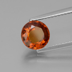 1.78캐럿 천연 앰버 오렌지 헤소나이트 가넷, 라운드 컷, 7.28 mm, VS