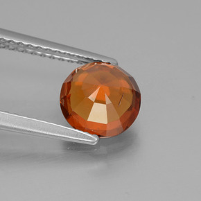 1.78캐럿 천연 앰버 오렌지 헤소나이트 가넷, 라운드 컷, 7.28 mm, VS