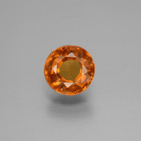 1.24캐럿 천연 시나몬 오렌지 헤소나이트 가넷, 라운드 컷, 6.46 mm, VS