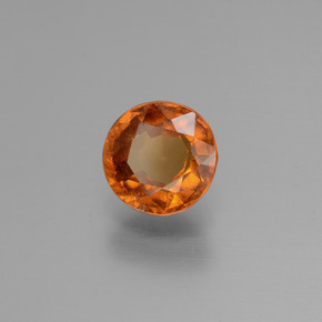 1.24캐럿 천연 시나몬 오렌지 헤소나이트 가넷, 라운드 컷, 6.46 mm, VS