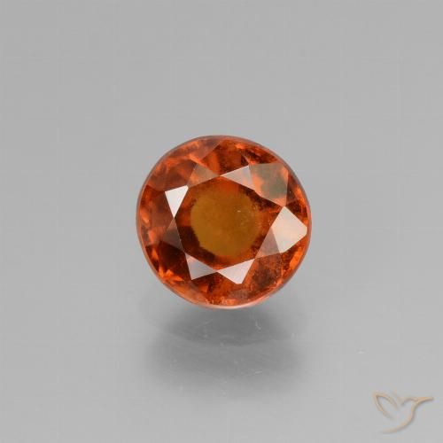 1.69ct 자연스러운 미디엄 오렌지 헤소나이트 가넷, 둥근, VS-SI
