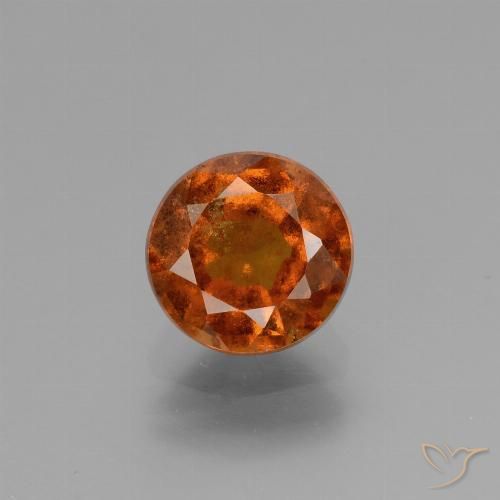 1.90ct 자연스러운 앰버 오렌지 헤소나이트 가넷, 둥근, VS-SI
