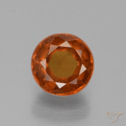 1.68ct 자연스러운 앰버 오렌지 헤소나이트 가넷, 둥근, VS