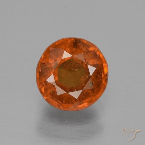 1.62ct 자연스러운 앰버 오렌지 헤소나이트 가넷, 둥근, VS-SI