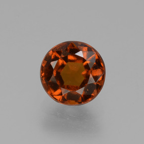 1.24캐럿 천연 시나몬 오렌지 헤소나이트 가넷, 라운드 컷, 6.29 mm, VS