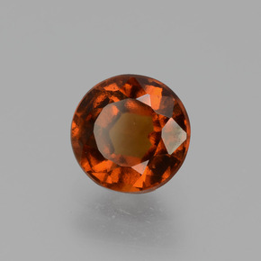 1.24캐럿 천연 시나몬 오렌지 헤소나이트 가넷, 라운드 컷, 6.29 mm, VS