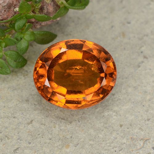 2.38ct 자연스러운 딥 오렌지 헤소나이트 가넷, 타원형, VS-SI