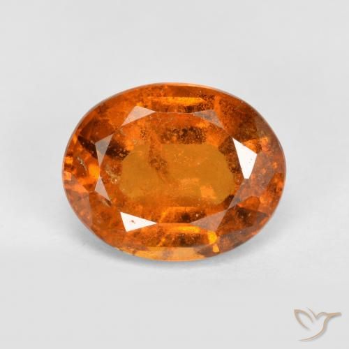2.92ct 자연스러운 미디엄 오렌지 헤소나이트 가넷, 타원형, VS-SI