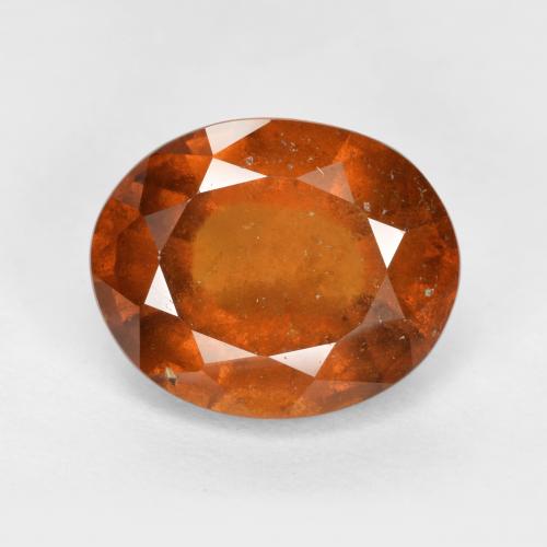 5.45캐럿 천연 앰버 오렌지 헤소나이트 가넷, 타원형 컷, 11.7×9.5 mm, VS-SI