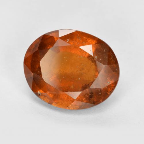 5.45캐럿 천연 앰버 오렌지 헤소나이트 가넷, 타원형 컷, 11.7×9.5 mm, VS-SI