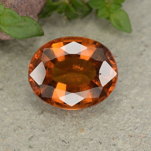 2.65ct 자연스러운 앰버 오렌지 헤소나이트 가넷, 타원형, VS