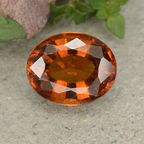 2.84ct 자연스러운 다크 오렌지 헤소나이트 가넷, 타원형, VS