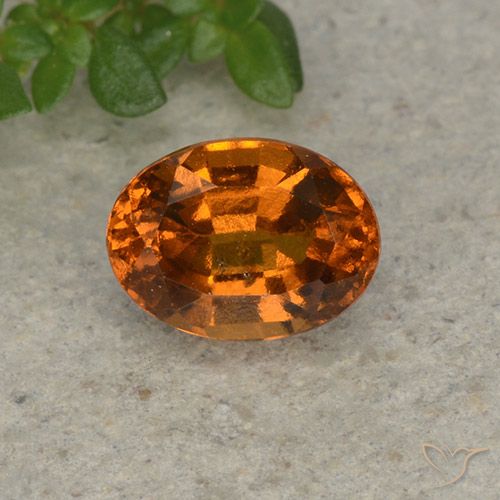 1.80ct 자연스러운 파이어 오렌지 헤소나이트 가넷, 타원형, VS-SI