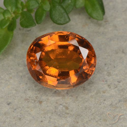 1.80ct 자연스러운 앰버 오렌지 헤소나이트 가넷, 타원형, VS
