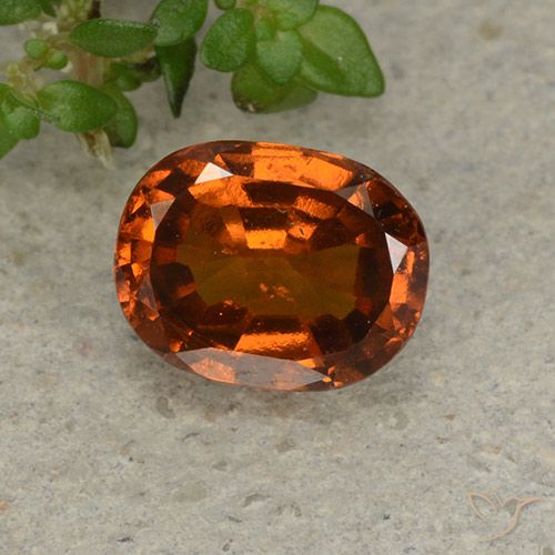 1.74ct 자연스러운 딥 오렌지 헤소나이트 가넷, 타원형, VS