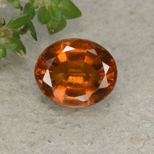 1.82ct 자연스러운 딥 오렌지 헤소나이트 가넷, 타원형, VS-SI