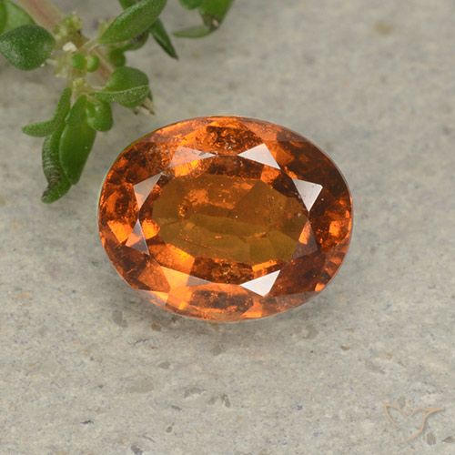 1.90ct 자연스러운 딥 오렌지 헤소나이트 가넷, 타원형, VS-SI