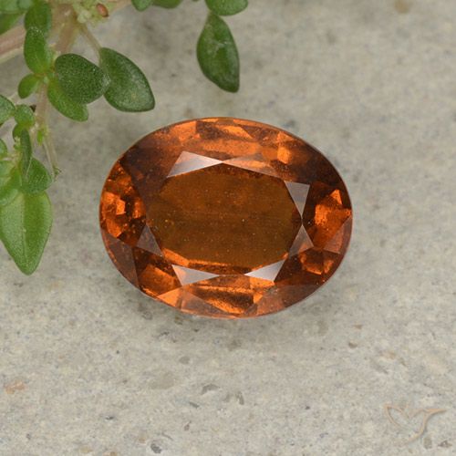 2.26캐럿 천연 앰버 오렌지 헤소나이트 가넷, 타원형 컷, 8.8×7 mm, VS-SI