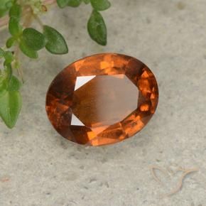 2.26캐럿 천연 앰버 오렌지 헤소나이트 가넷, 타원형 컷, 8.8×7 mm, VS-SI