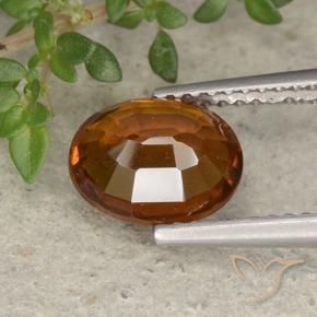 2.26캐럿 천연 앰버 오렌지 헤소나이트 가넷, 타원형 컷, 8.8×7 mm, VS-SI
