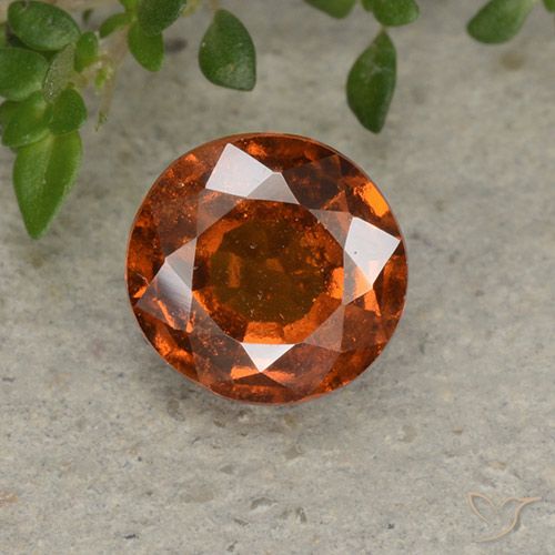 1.78ct 자연스러운 딥 오렌지 헤소나이트 가넷, 둥근, VS-SI