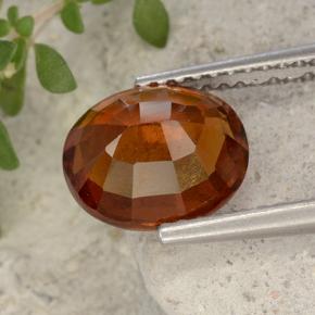 2.79캐럿 천연 앰버 오렌지 헤소나이트 가넷, 타원형 컷, 9.1×7.7 mm, VS