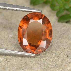 2.12캐럿 천연 딥 오렌지 헤소나이트 가넷, 타원형 컷, 9.1×7.5 mm, VS