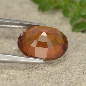 2.12캐럿 천연 딥 오렌지 헤소나이트 가넷, 타원형 컷, 9.1×7.5 mm, VS