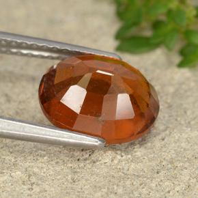 3.12캐럿 천연 붉은빛 오렌지 헤소나이트 가넷, 타원형 컷, 9.6×7.9 mm, VS