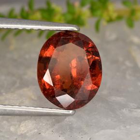 2.23캐럿 천연 미디엄 레드 헤소나이트 가넷, 타원형 컷, 8.9×7.3 mm, VS-SI
