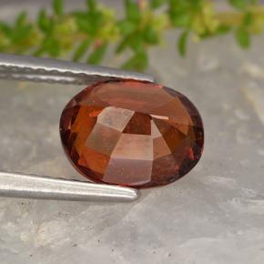 2.23캐럿 천연 미디엄 레드 헤소나이트 가넷, 타원형 컷, 8.9×7.3 mm, VS-SI