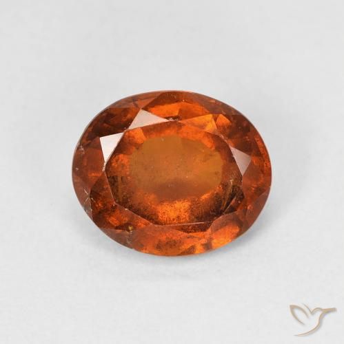 2.13ct 자연스러운 다크 오렌지 헤소나이트 가넷, 타원형, VS-SI
