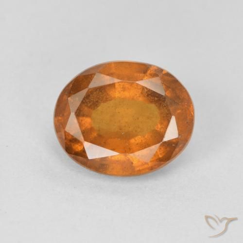 2.19ct 자연스러운 Medium Dark-Orange 헤소나이트 가넷, 타원형, VS-SI