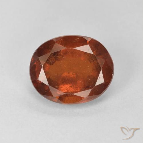 2.27ct 자연스러운 다크 오렌지 헤소나이트 가넷, 타원형, VS-SI