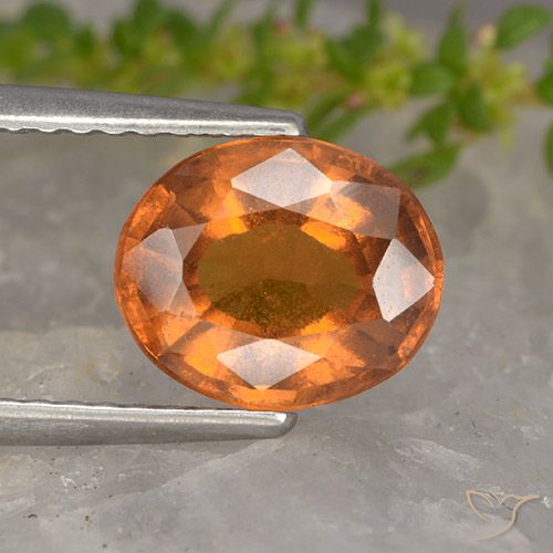 1.99ct 자연스러운 딥 오렌지 헤소나이트 가넷, 타원형, VS-SI
