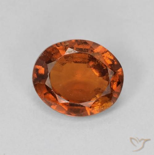 1.86ct 자연스러운 딥 오렌지 헤소나이트 가넷, 타원형, VS-SI