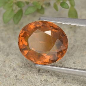 2.48캐럿 천연 딥 오렌지 헤소나이트 가넷, 타원형 컷, 8.9×7.6 mm, VVS-VS